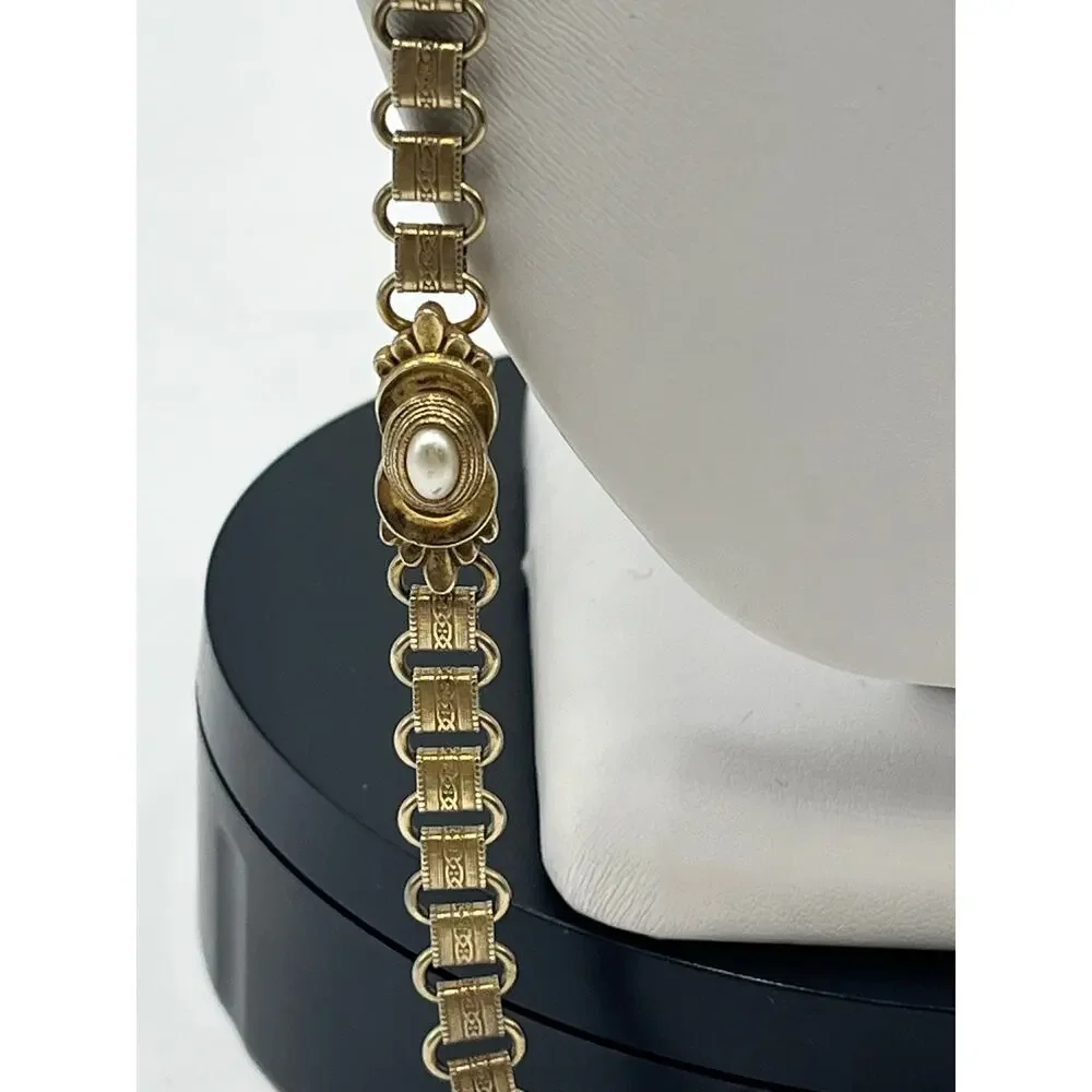 Vintage Gold Tone Book Chain Belt 34